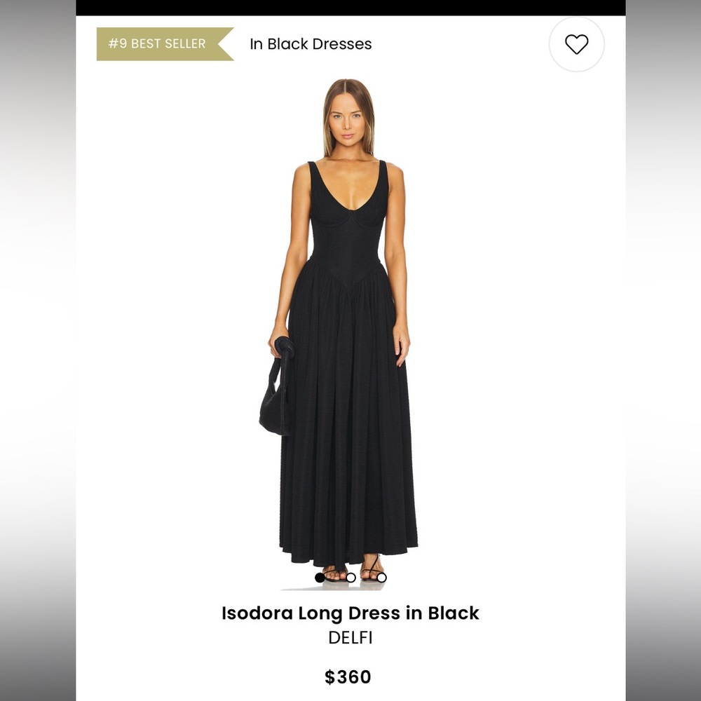 DELFI | REVOLVE | Isodora Long Dress in Black HEMMED